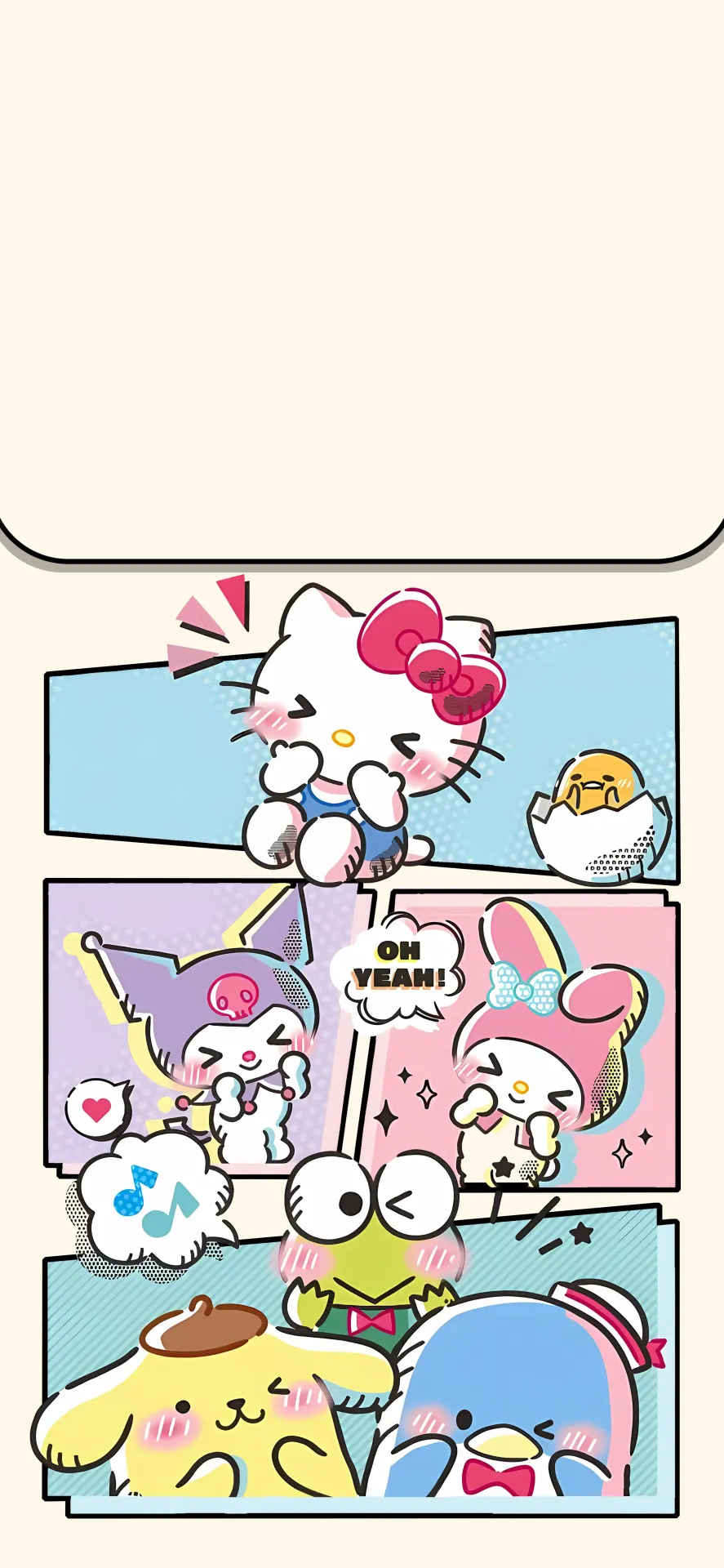 Sanrio Friends Cute Comic Panel Kawaii Wallpaper