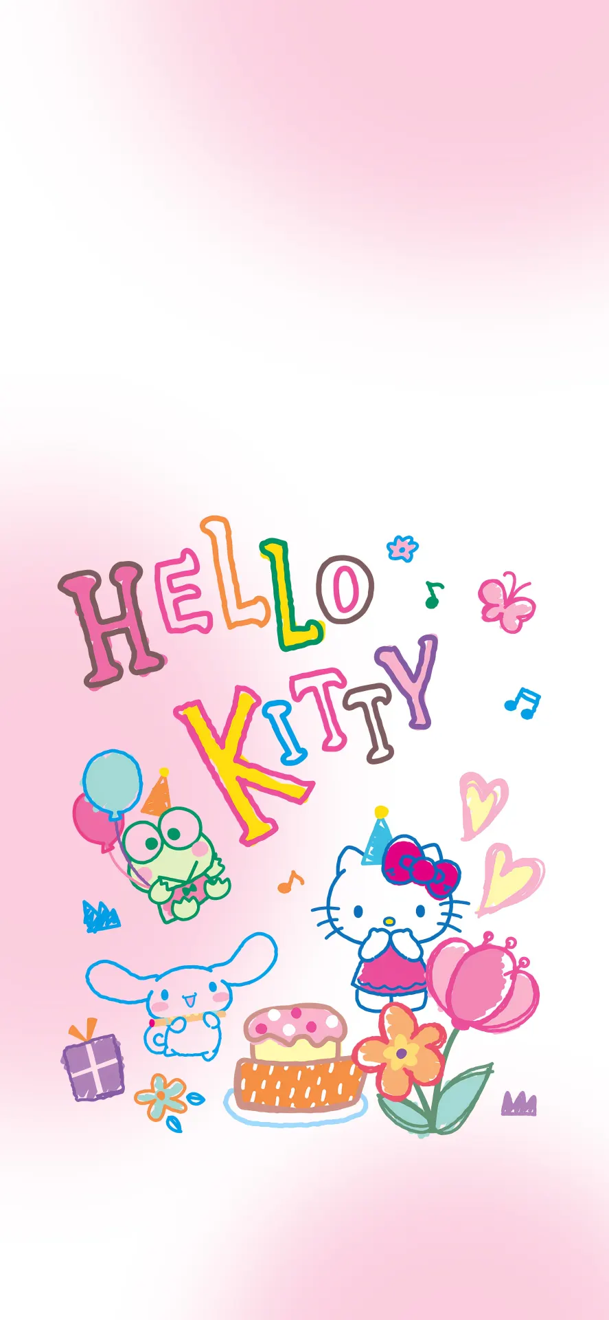 Hello Kitty Cute Kawaii Doodle Wallpaper