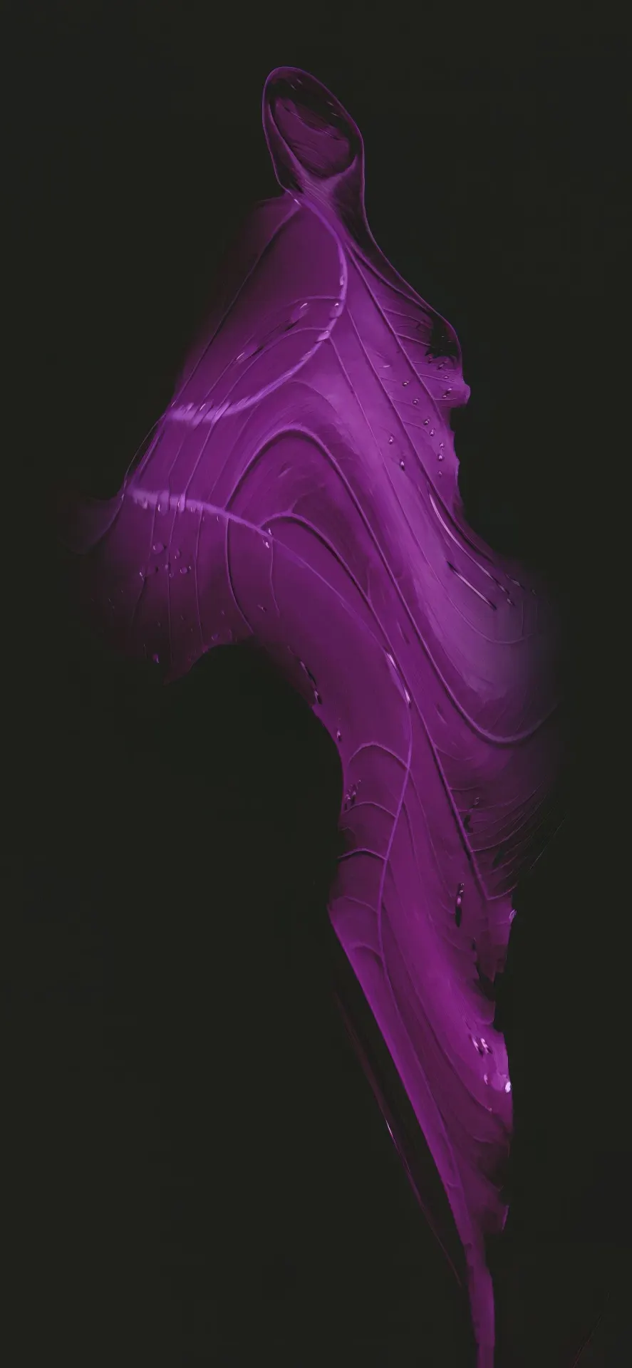 Purple Liquid Sculpture on Black Wallpaper