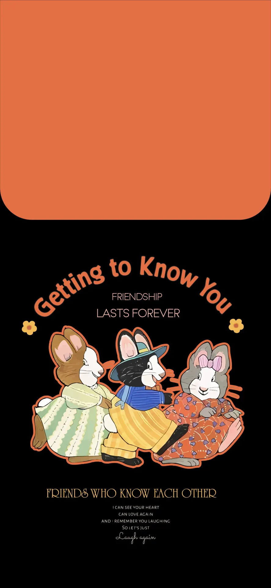 Cute Bunny Friends Friendship Aesthetic Wallpaper