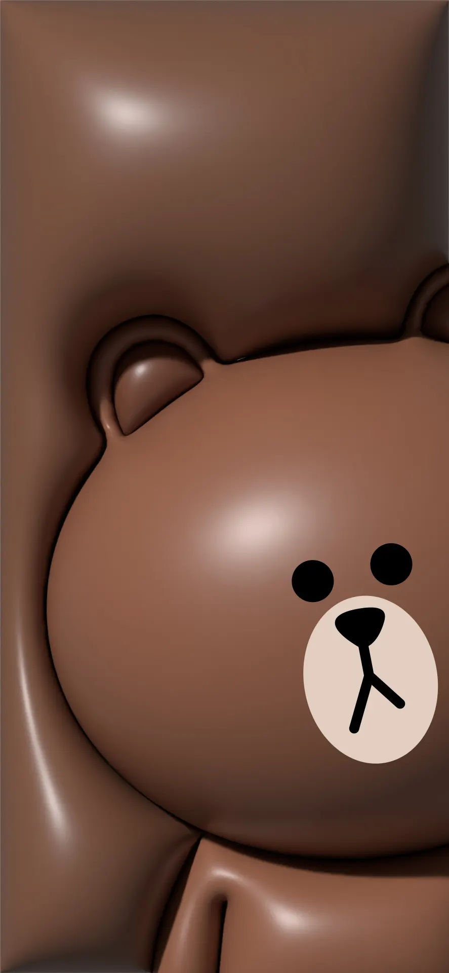 Brown LINE FRIENDS Bear 3D Brown Background Wallpaper