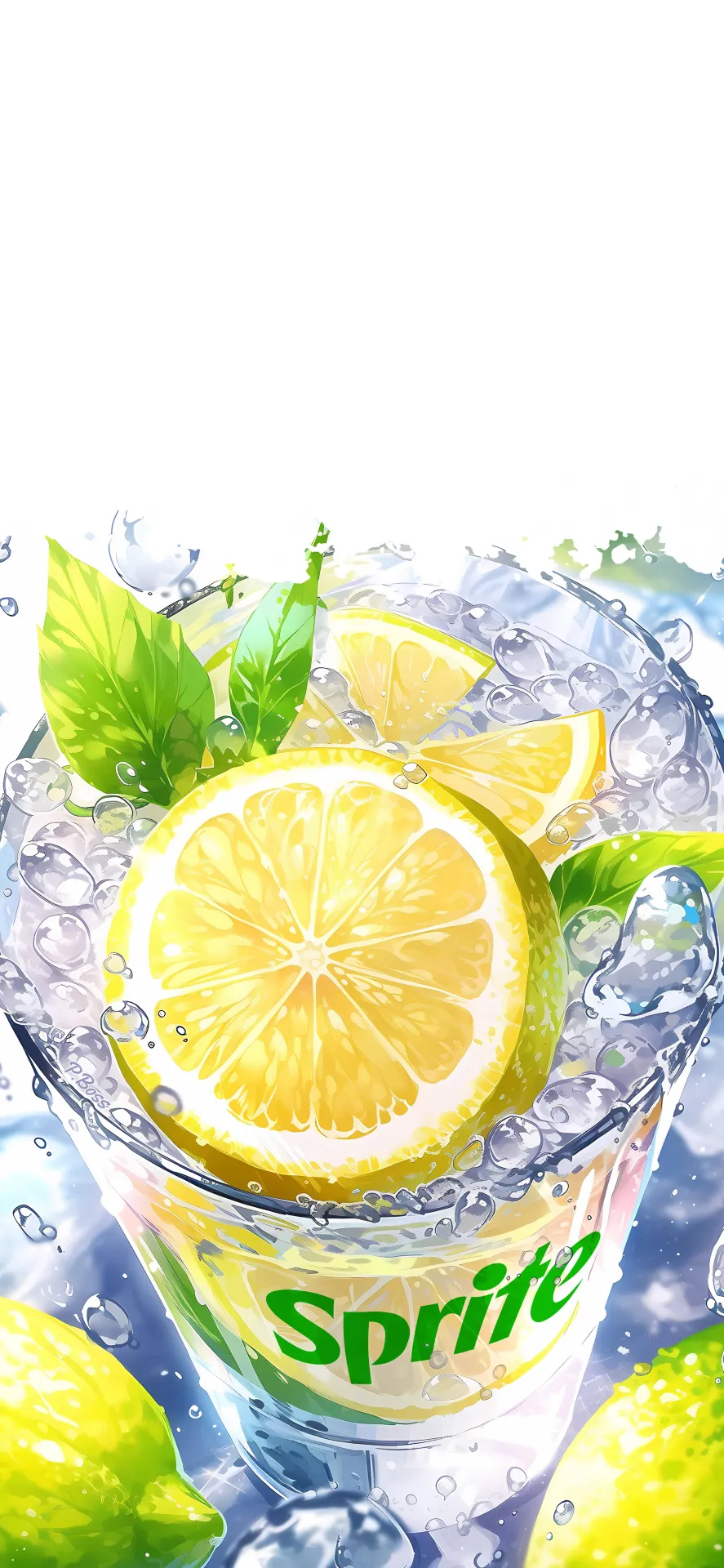 Iced Sprite with Fresh Lemon and Mint Wallpaper