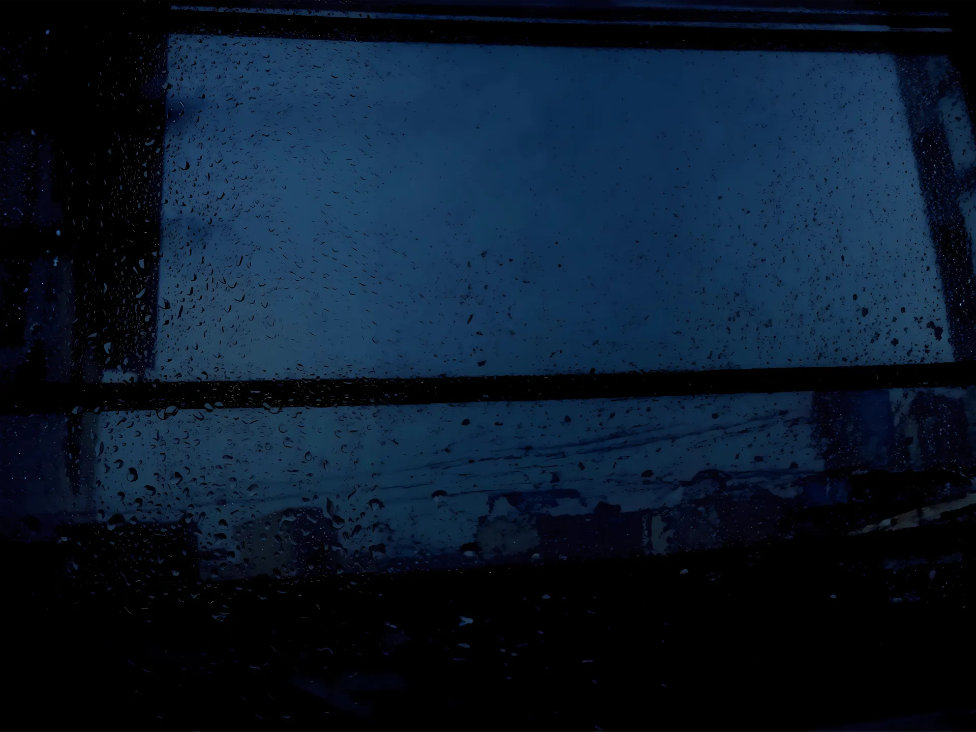 Dark Blue Rainy Window Wallpaper
