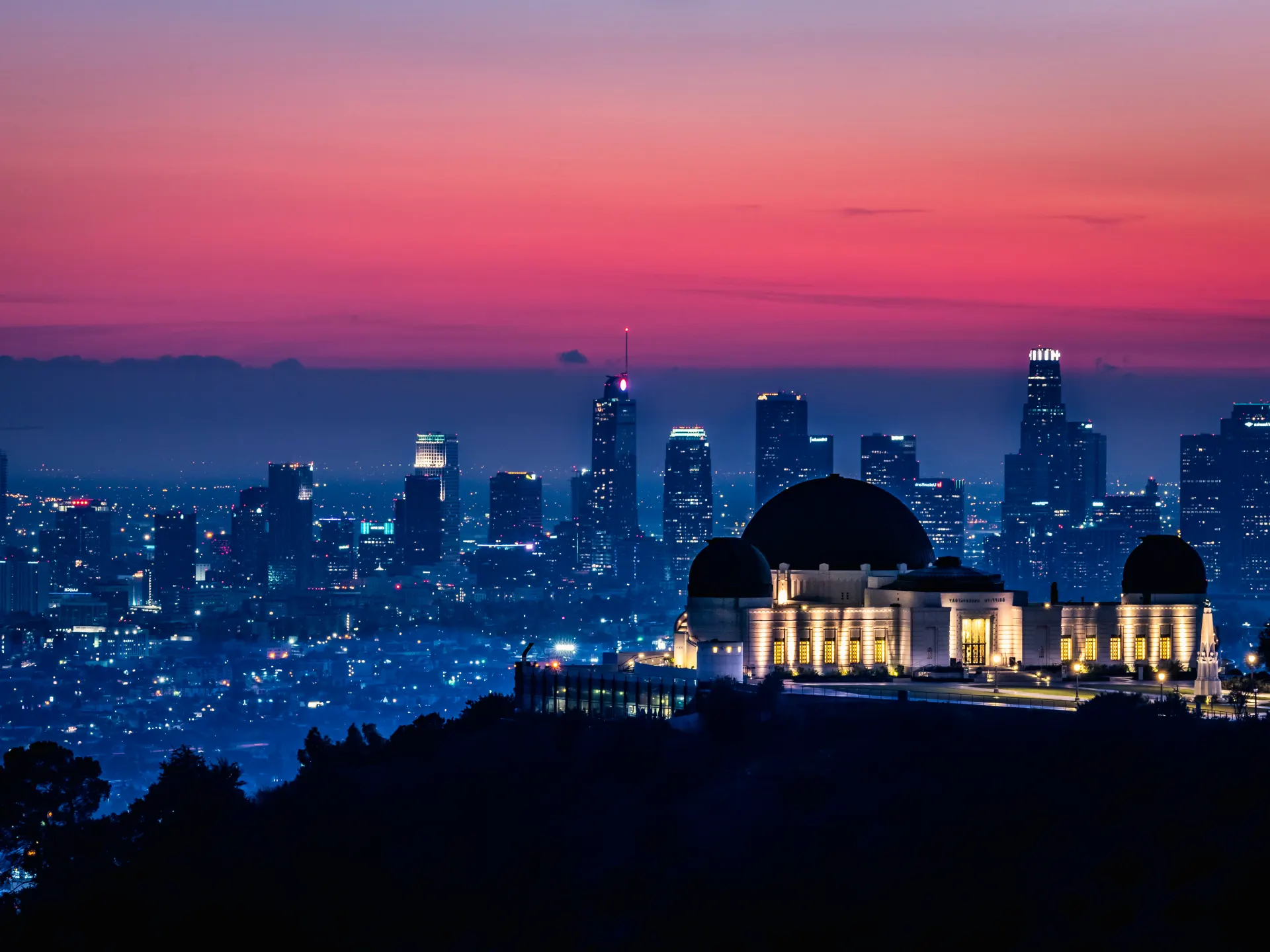Griffith Observatory and Los Angeles Skyline Wallpaper