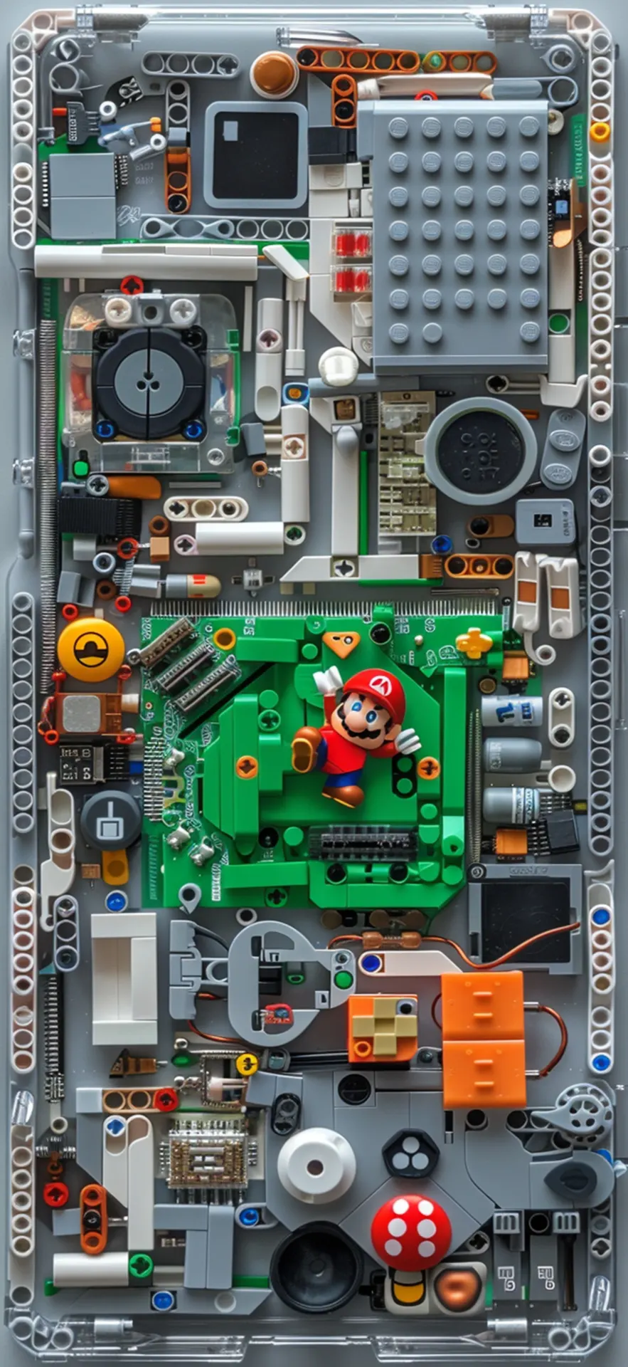 LEGO Super Mario Circuit Board Phone Wallpaper