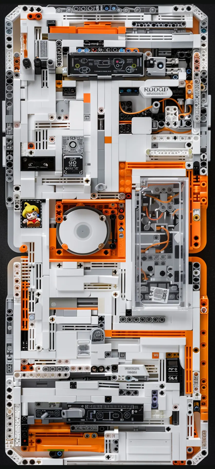 White and Orange LEGO Futuristic Tech Phone Wallpaper