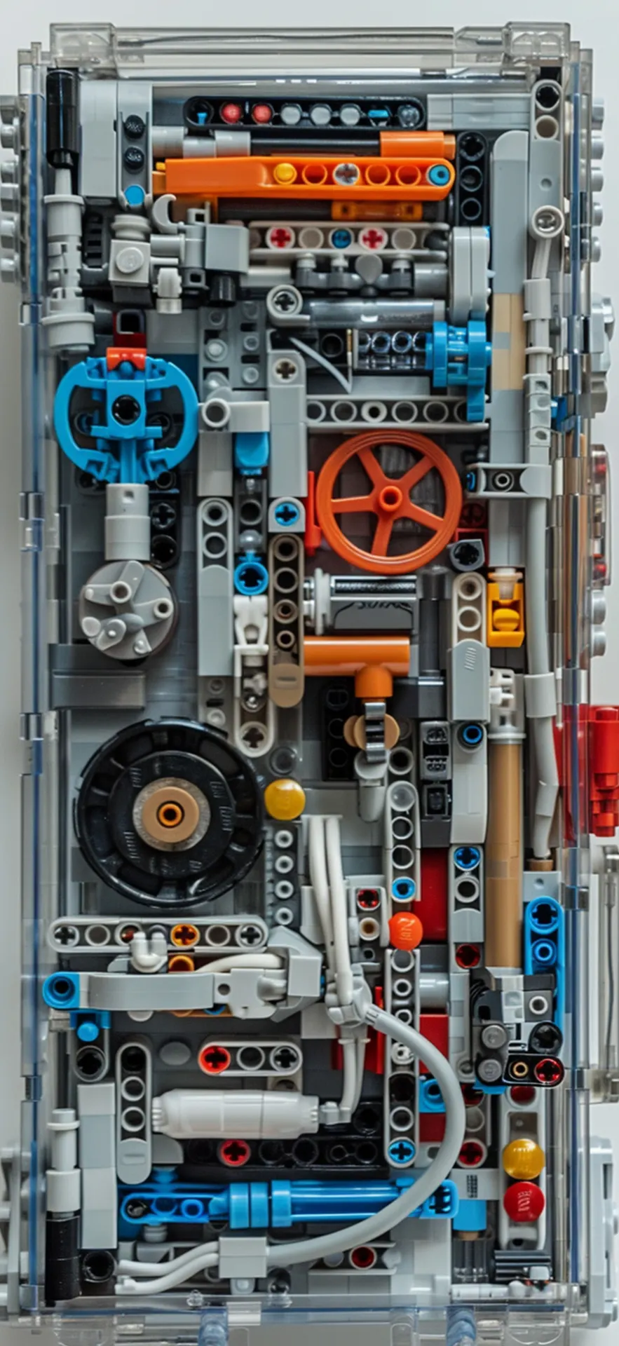 Colorful LEGO Gears and Mechanical Parts Phone Wallpaper