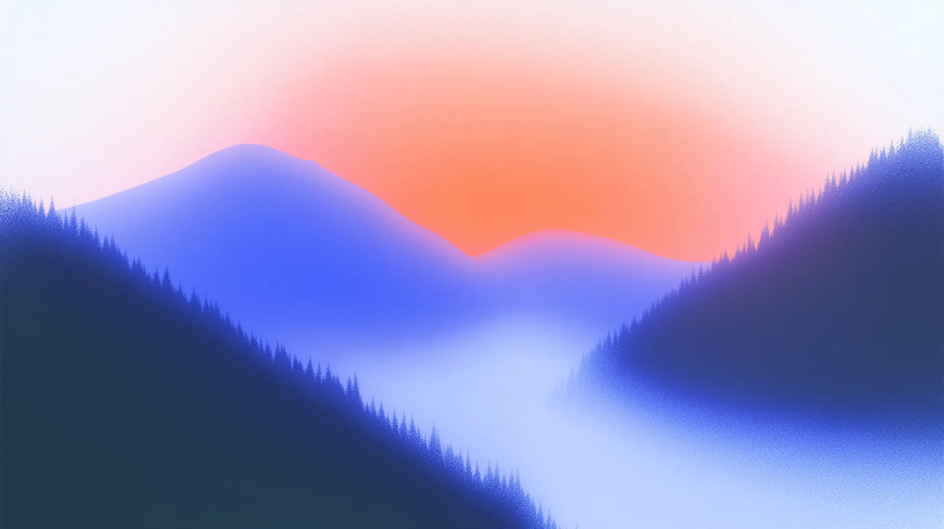 Dreamy Blue Mountains at Sunset Wallpaper