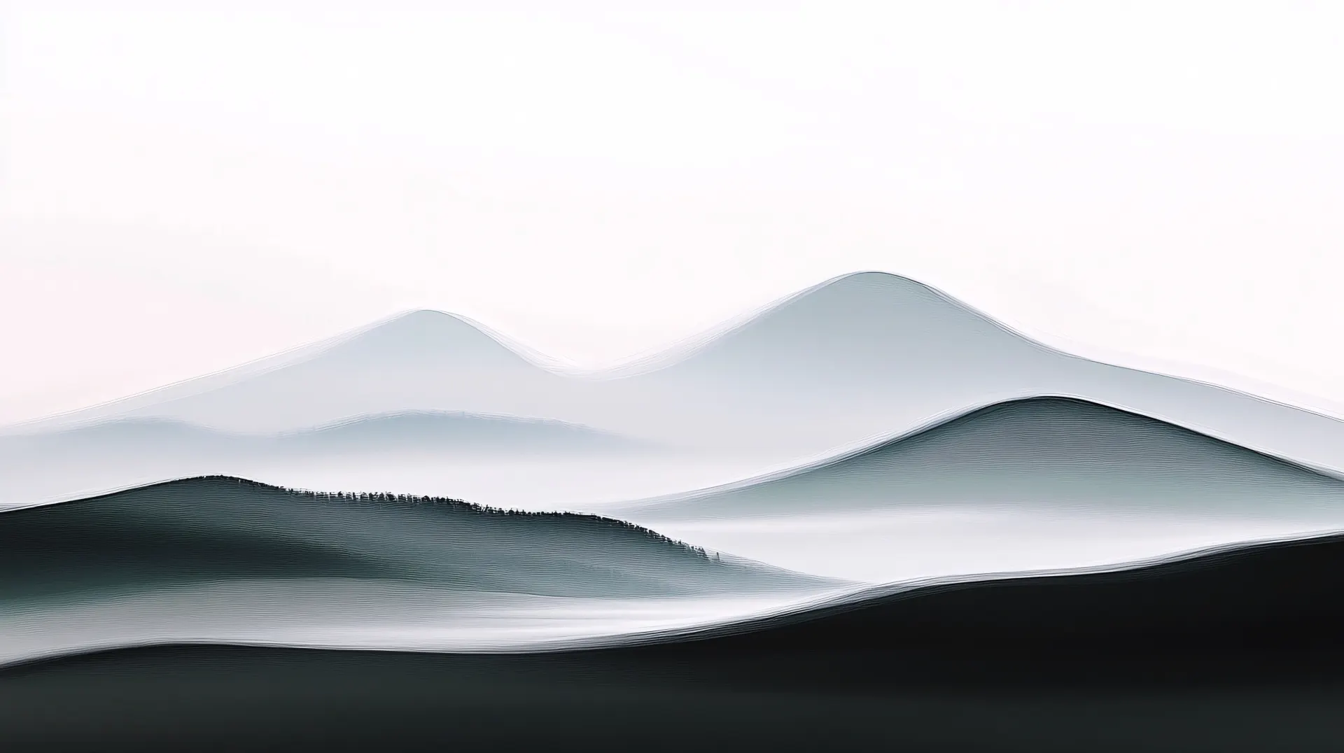 Minimalist Misty Mountain Layers Wallpaper