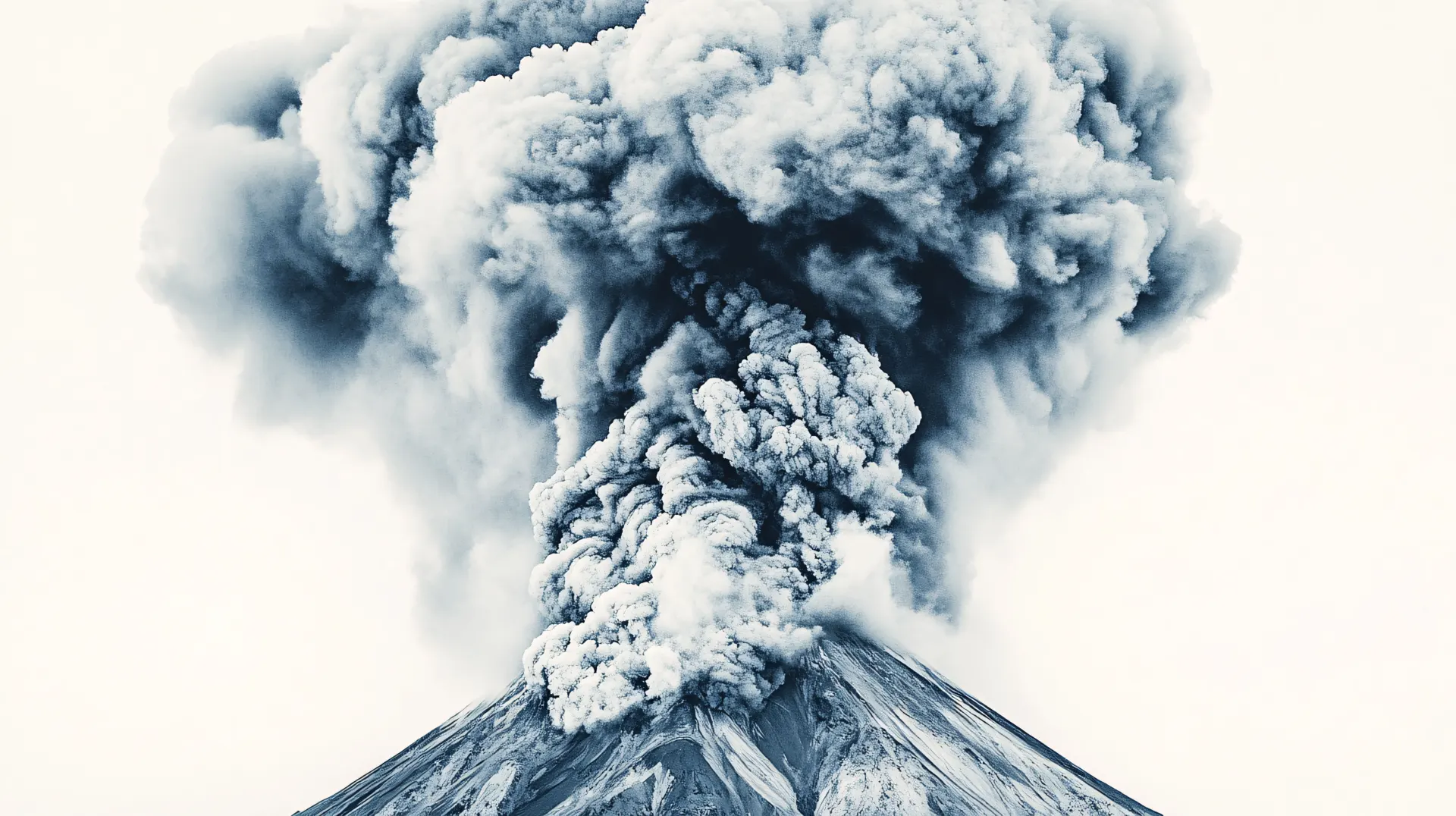 Exploding Volcano with Massive Ash Cloud Wallpaper