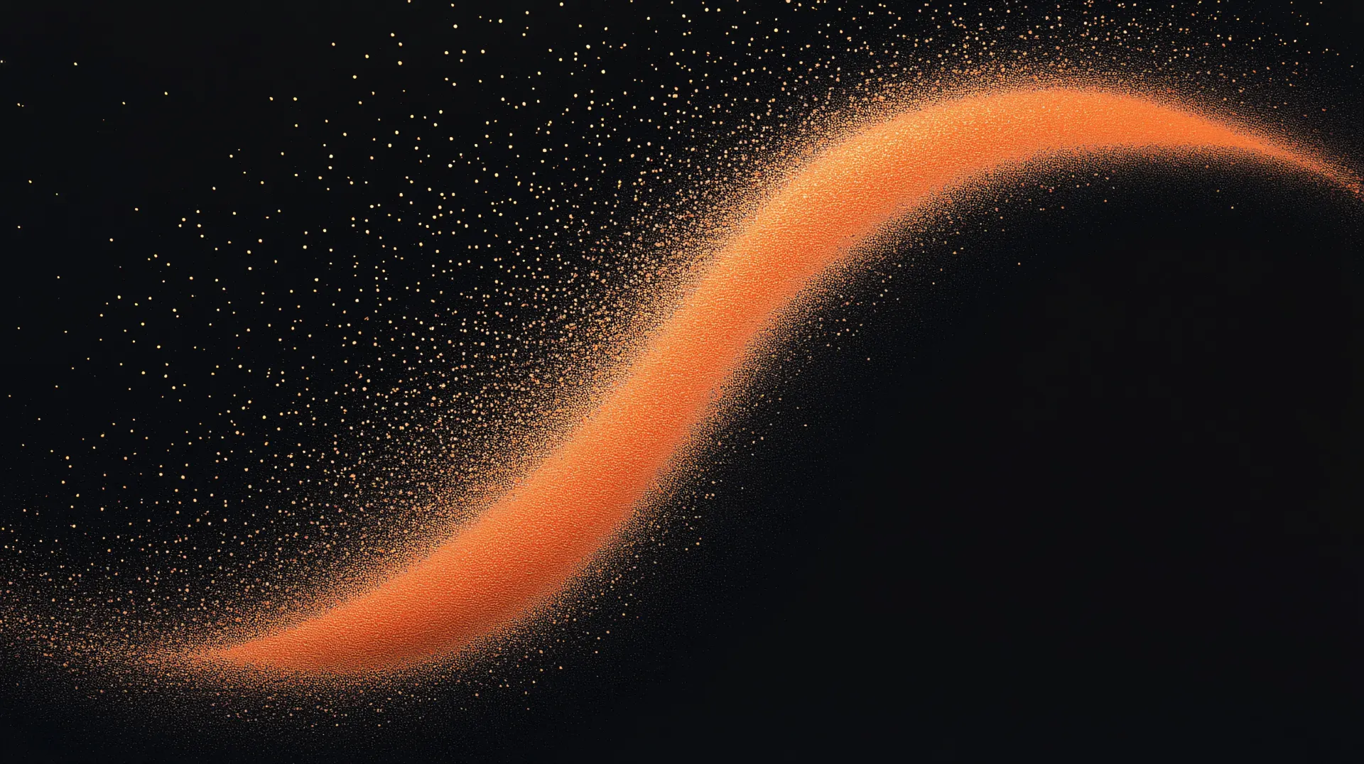Glowing Orange Particle Wave Abstract Wallpaper