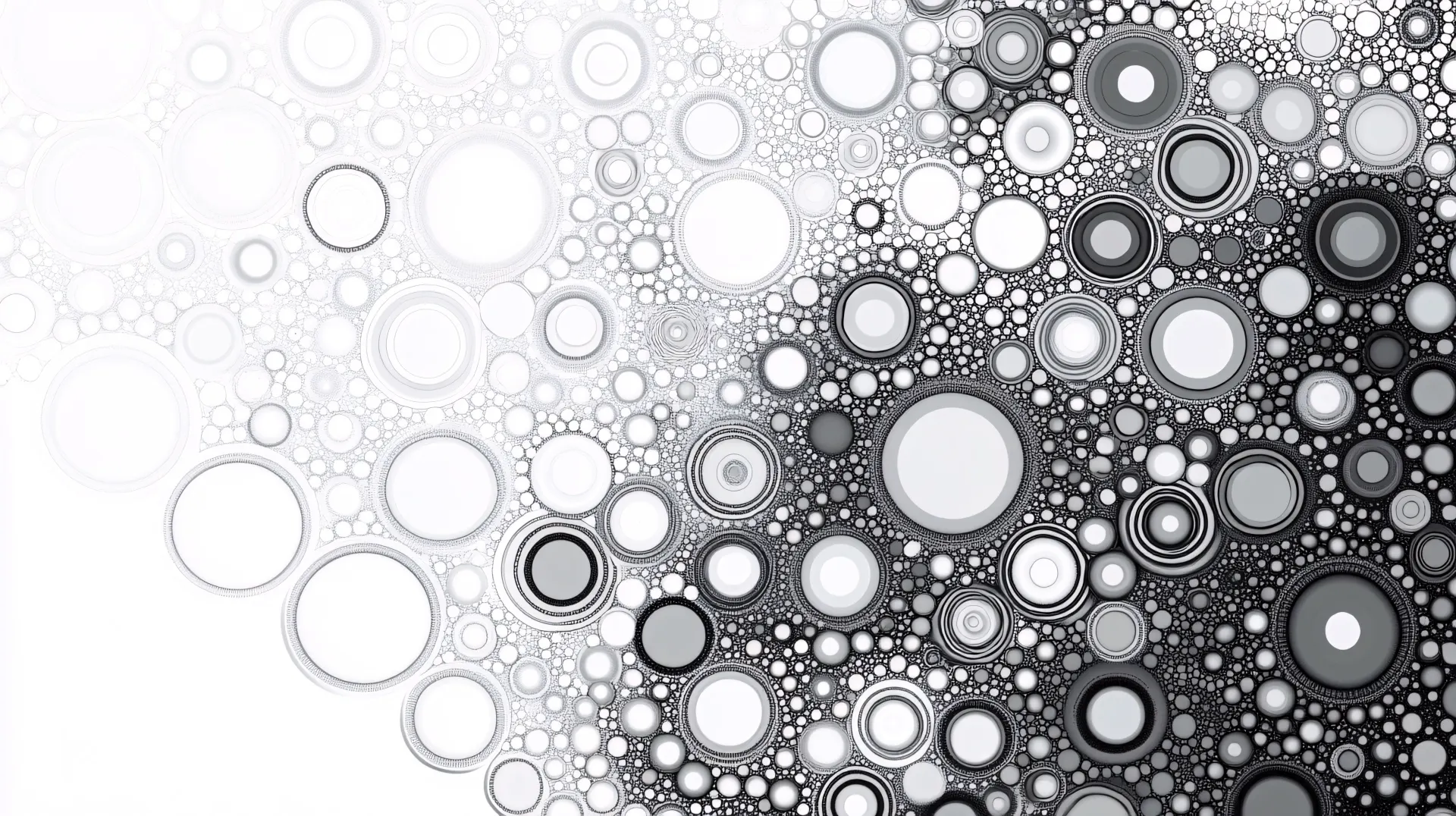Monochrome Bubble Circle Pattern Abstract Wallpaper