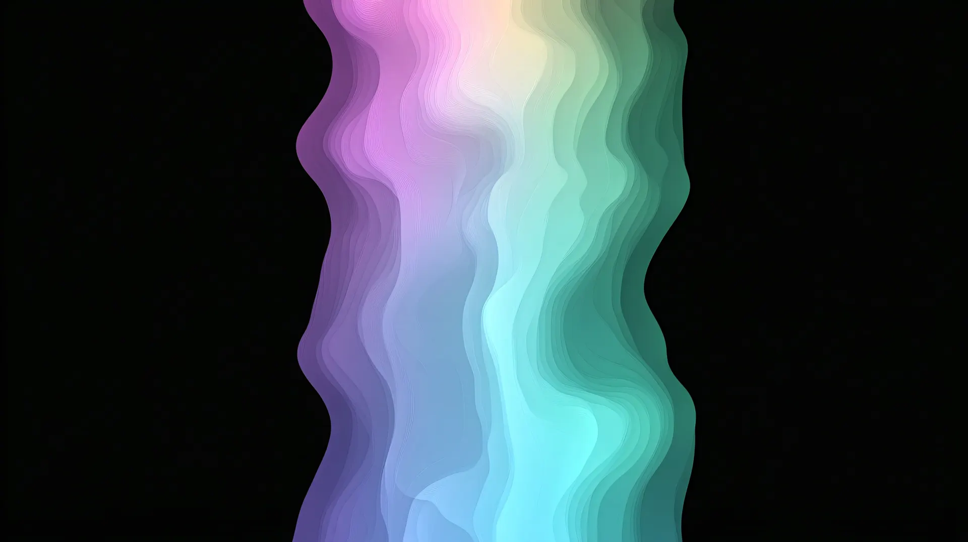 Glowing Pastel Layered Waves Abstract Wallpaper