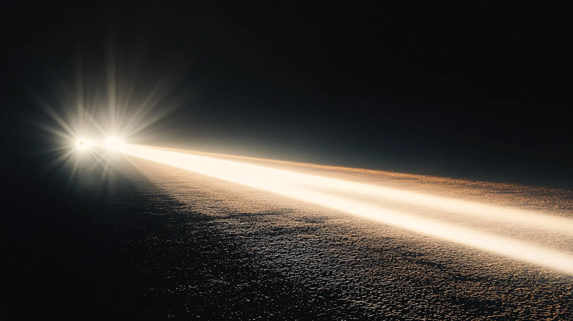 Golden Light Beam Across Dark Landscape Abstract Wallpaper