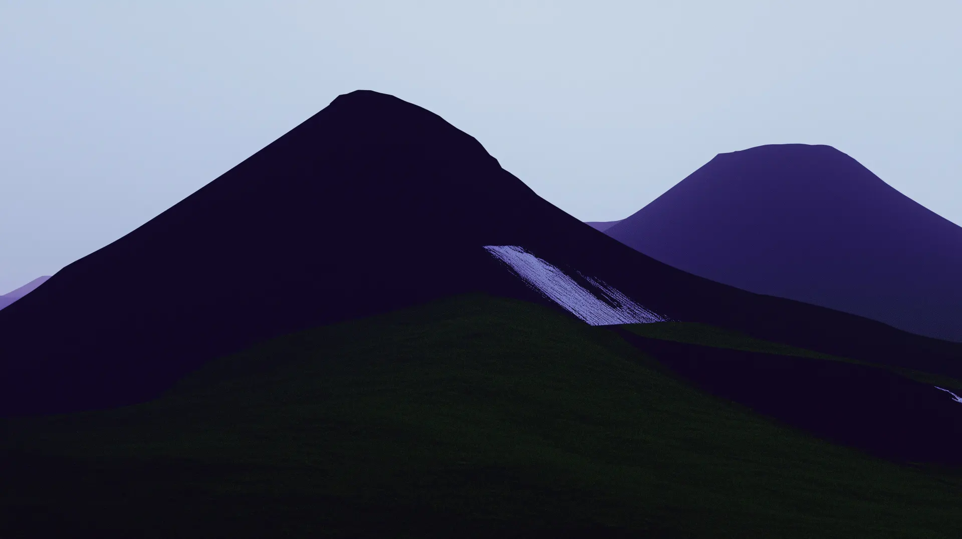 Dark Purple Mountain Peaks Minimalist Wallpaper