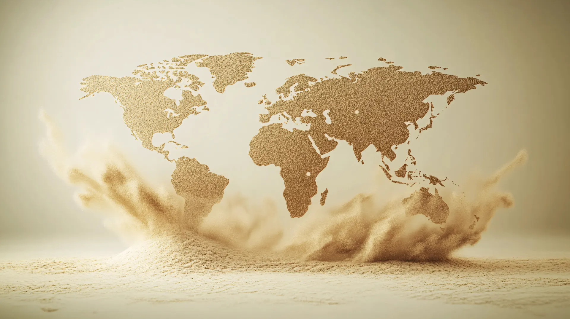 Golden Sand World Map Abstract Wallpaper