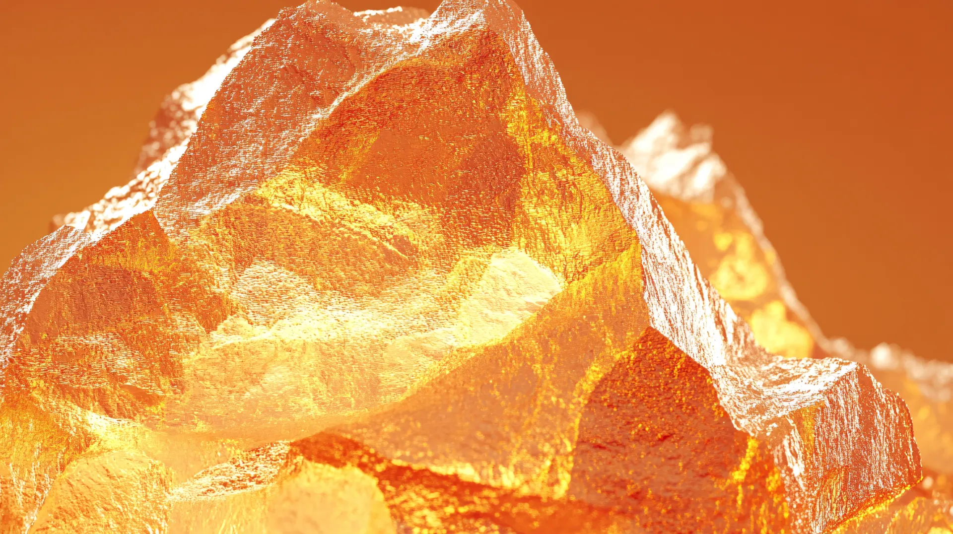 Glowing Orange Crystal Rock Abstract Wallpaper