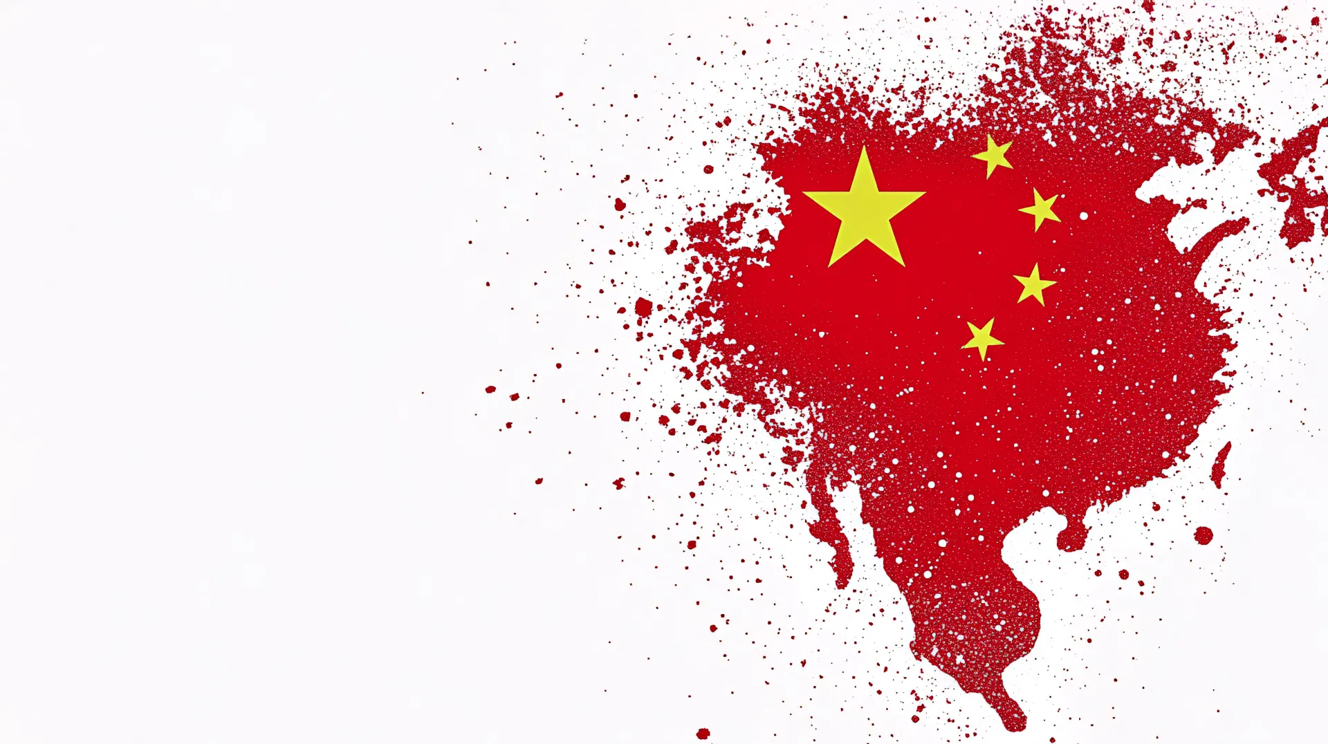 China Map with Red Flag Stars Abstract Wallpaper