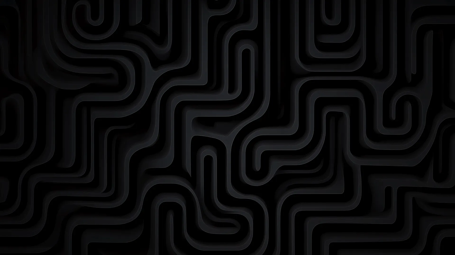 Dark Black Maze Pattern Abstract Wallpaper