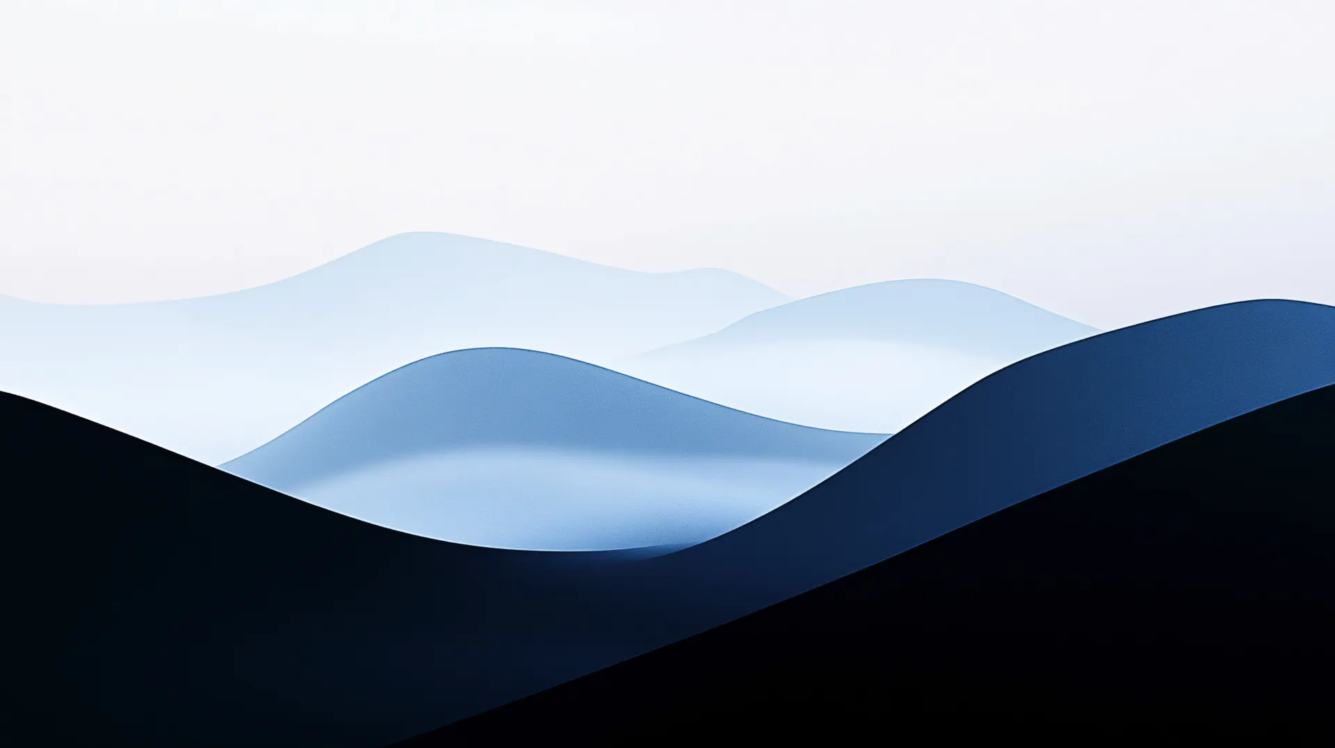 Blue Layered Mountain Waves Abstract Wallpaper