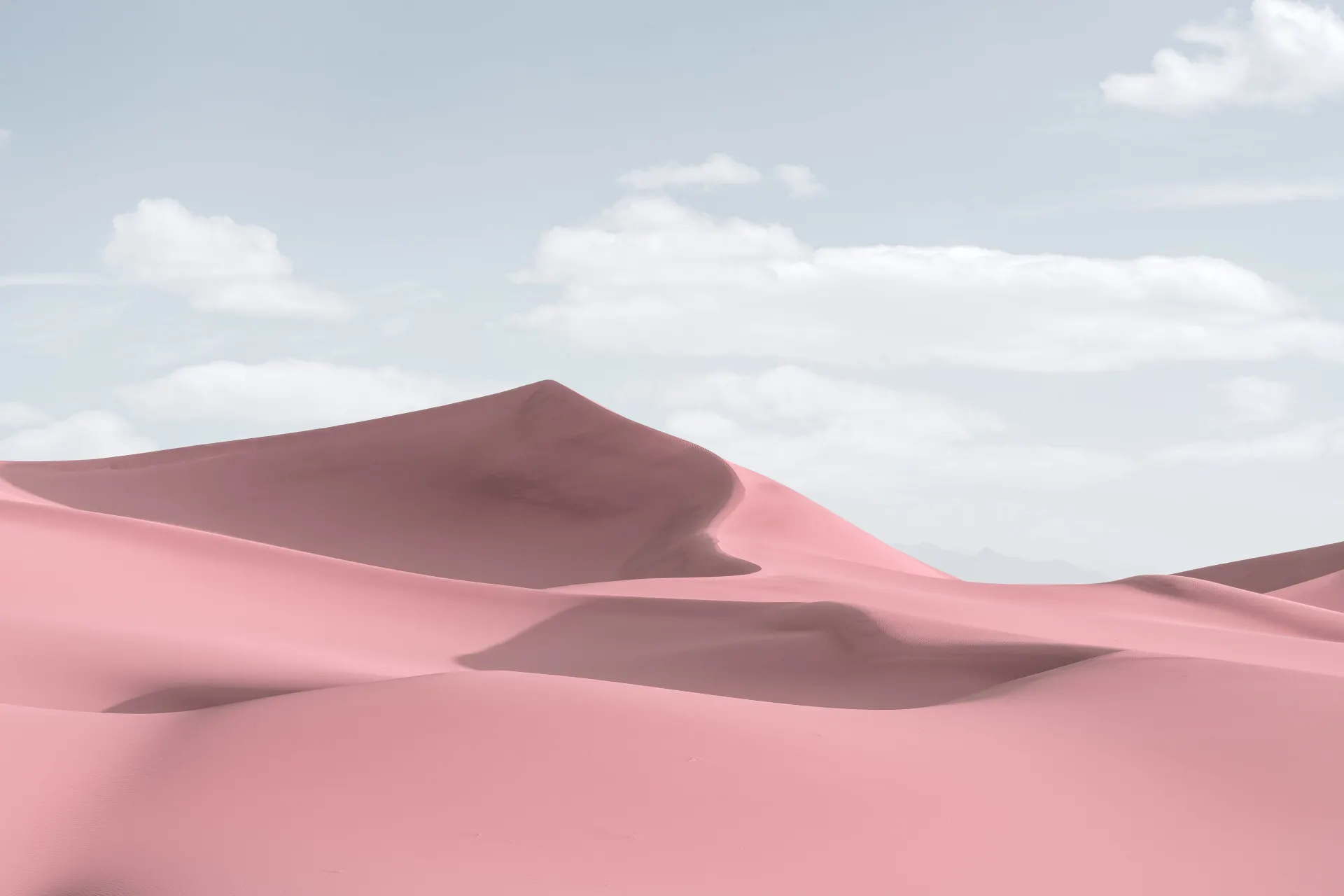 Minimalist Pink Desert Dunes Landscape Wallpaper