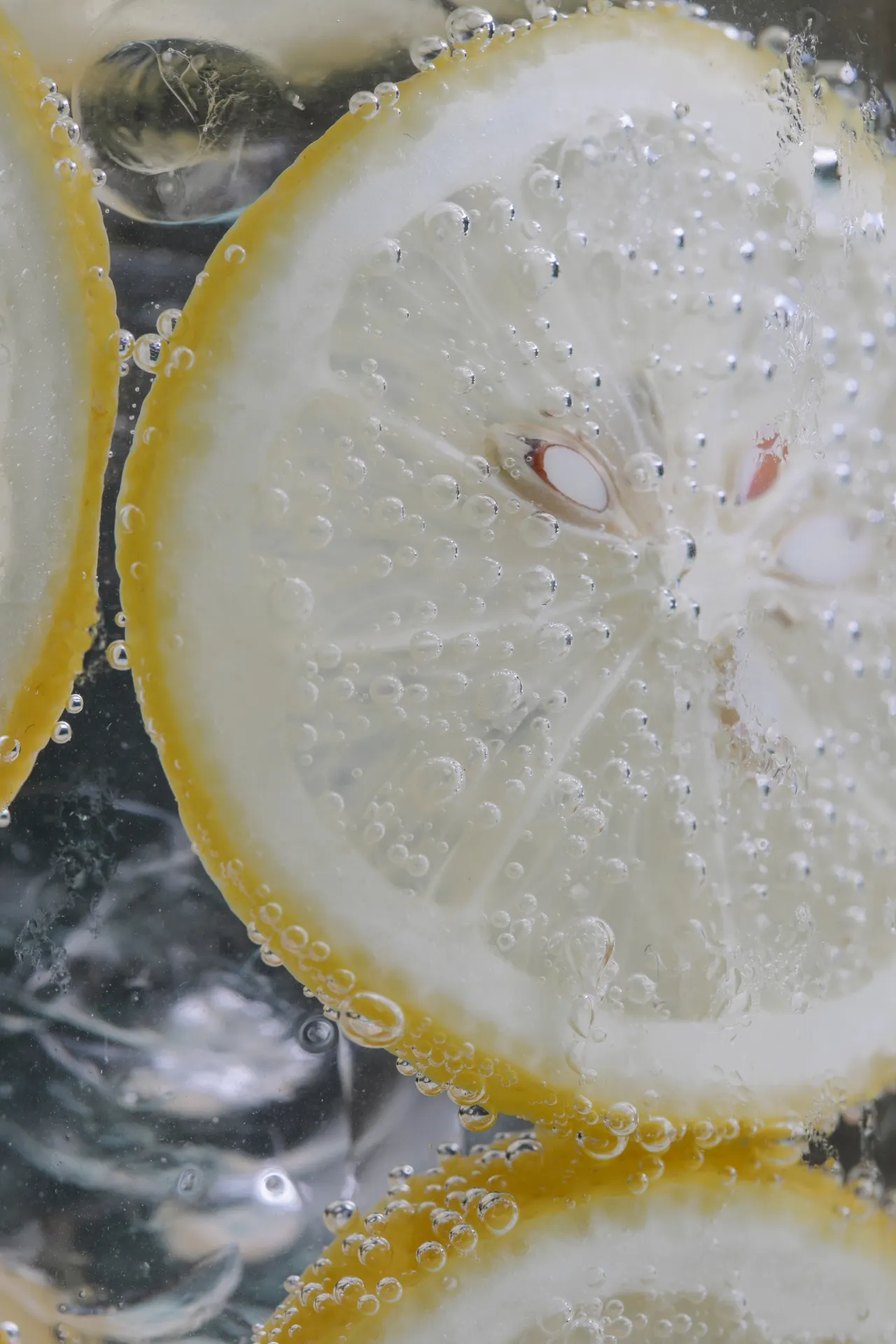 Fresh Lemon Slices in Sparkling Water Wallpaper
