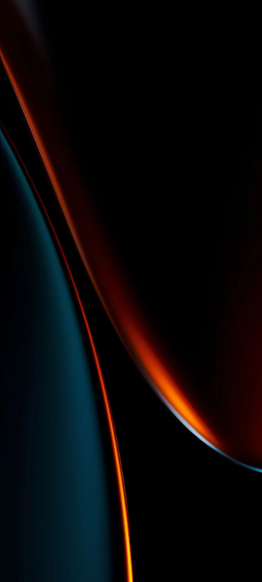 Orange and Blue Neon Curves Wallpaper