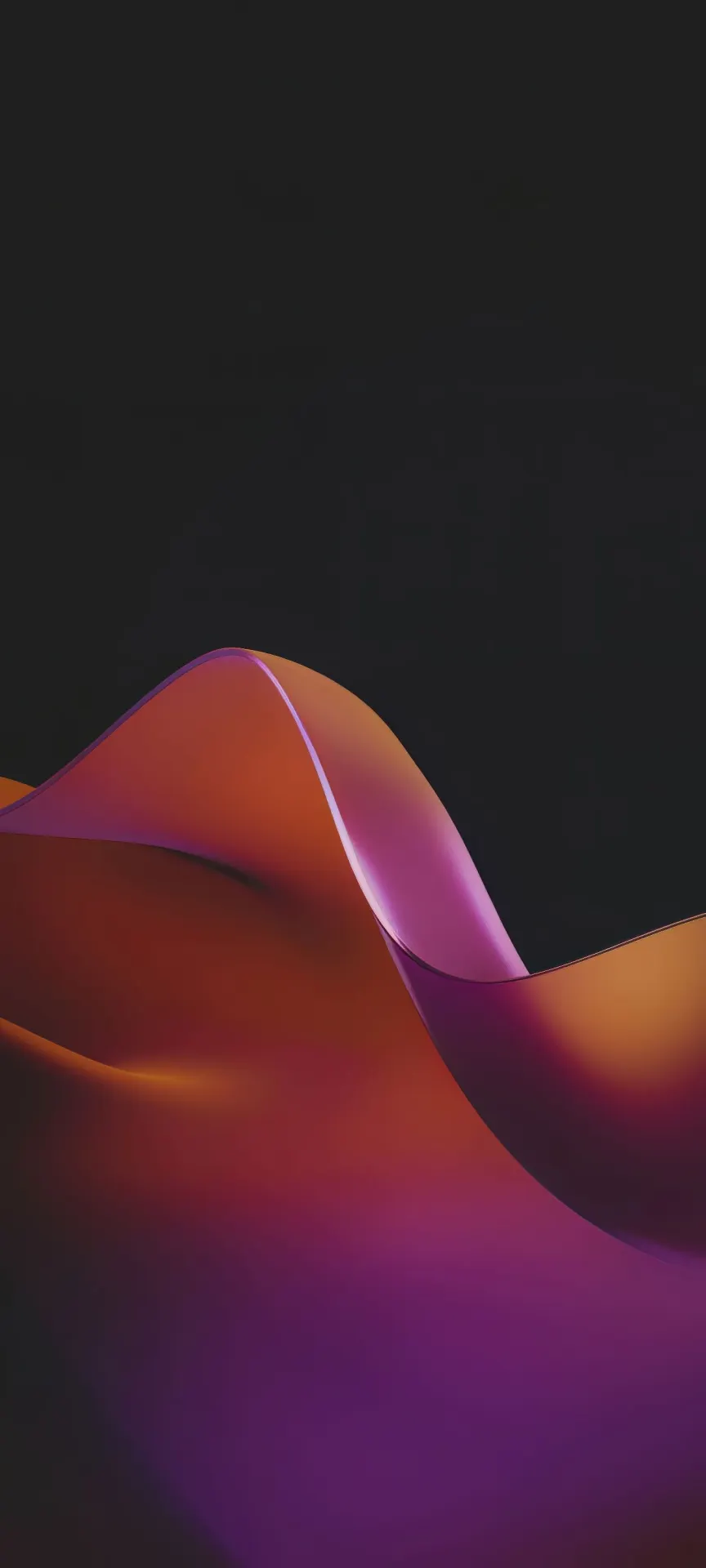 Orange and Purple 3D Flowing Waves Wallpaper