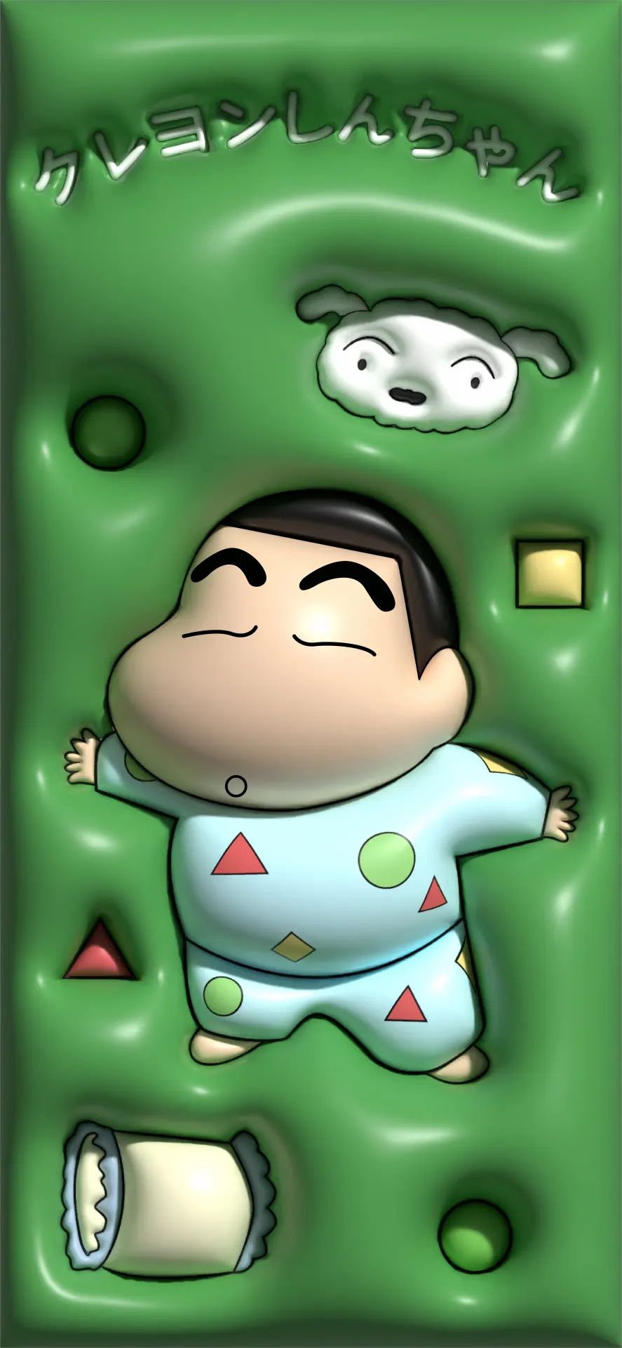 Crayon Shin-chan Cute Green Cartoon Wallpaper