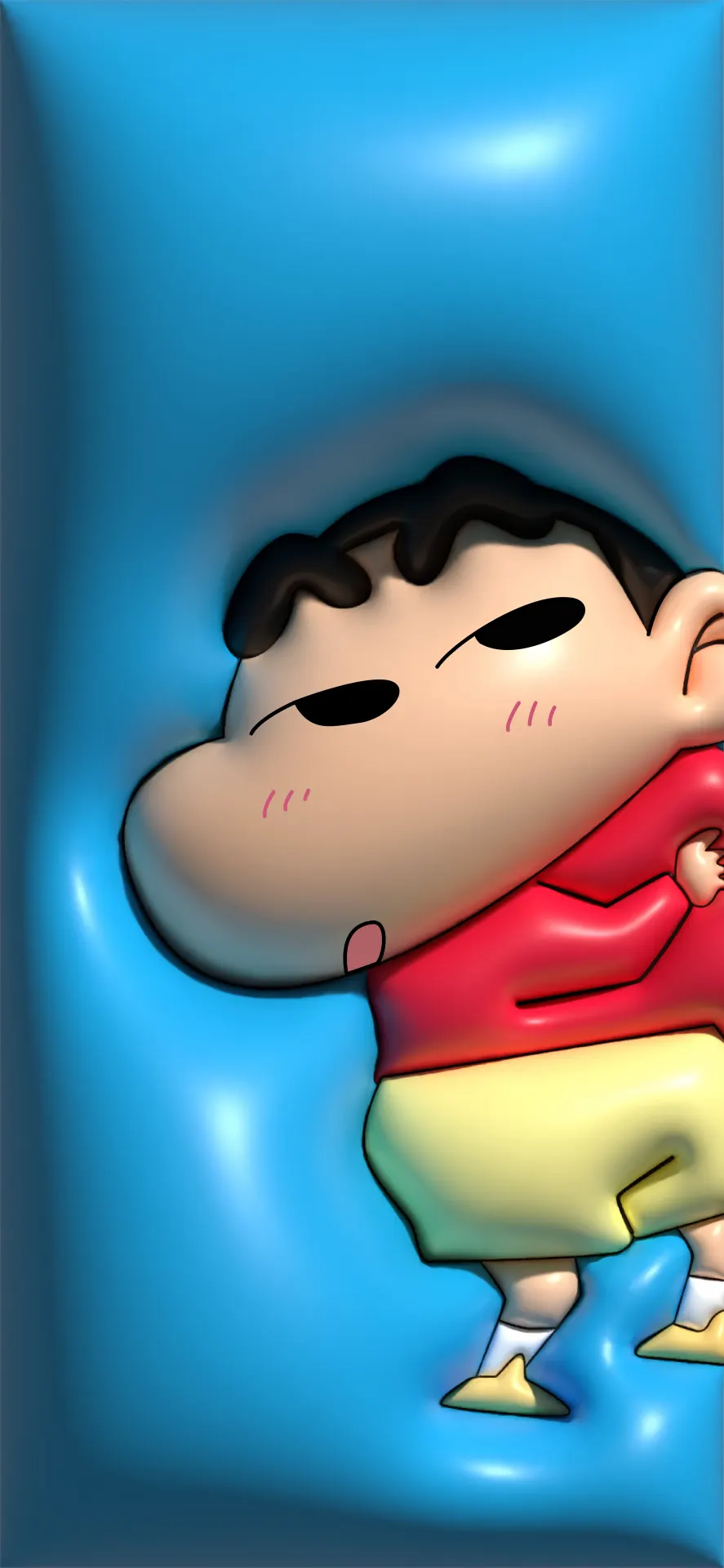 Crayon Shin-chan Cool Blue Cartoon Wallpaper
