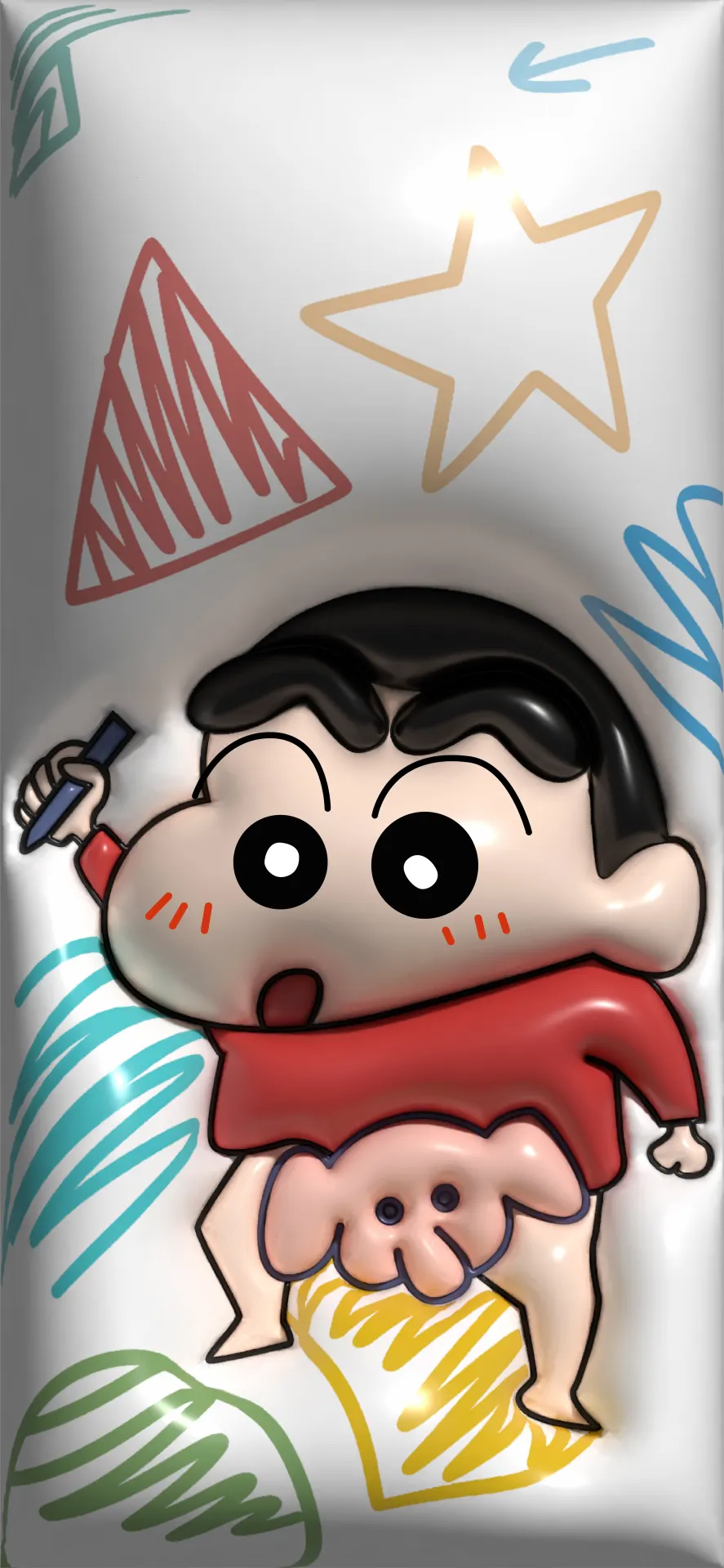 Crayon Shin-chan Creative Doodle Cartoon Wallpaper