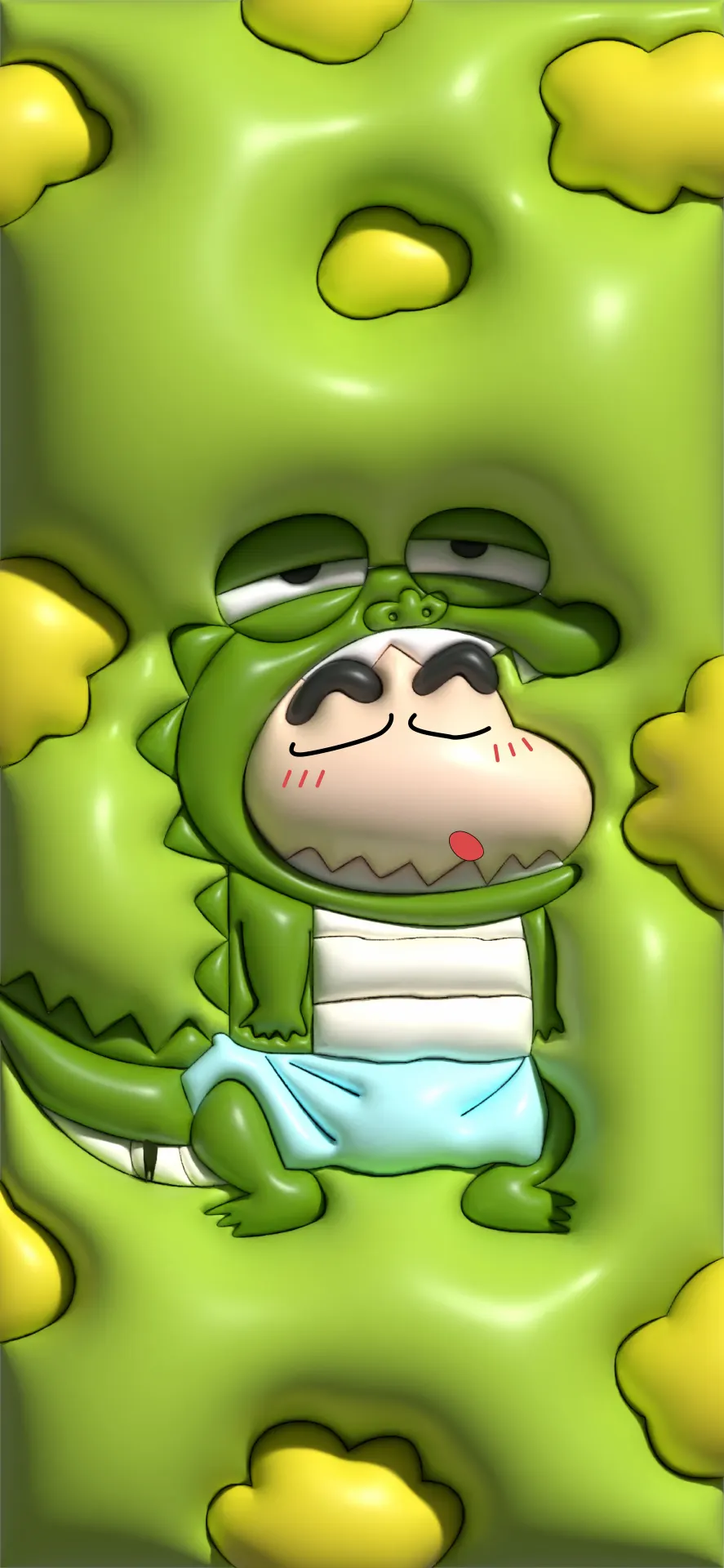 Crayon Shin-chan Green Dinosaur Costume Wallpaper