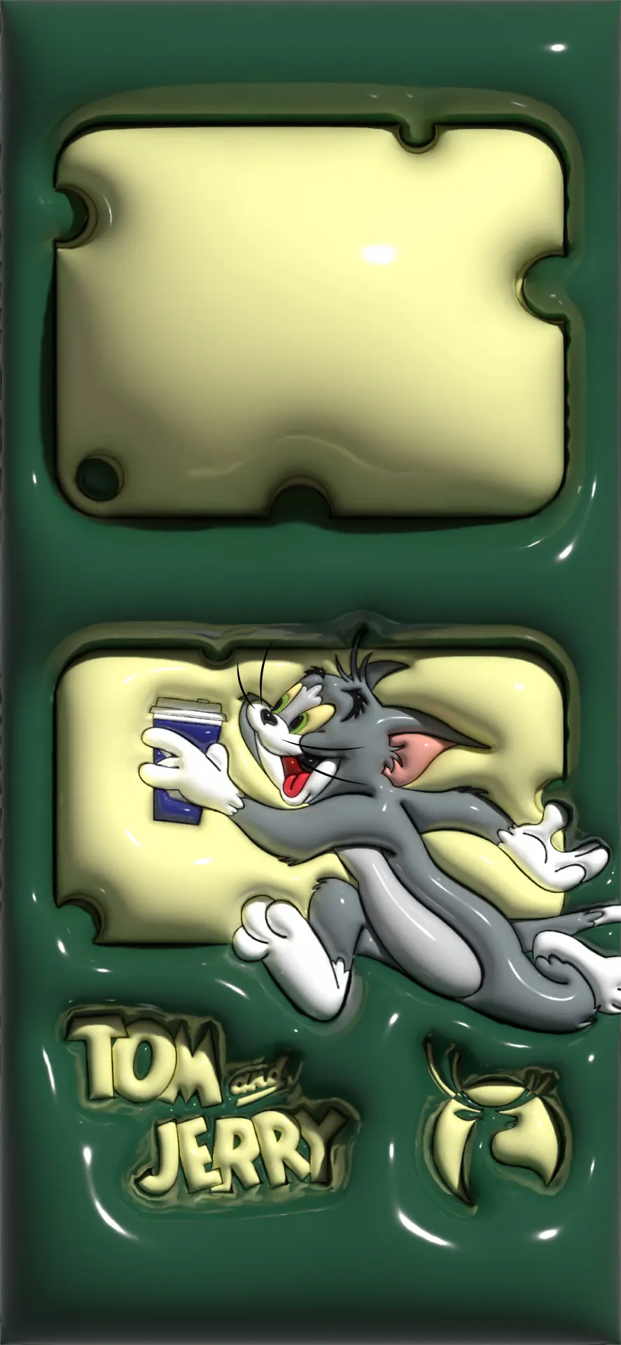 Excited Tom Running with Luckin Coffee Wallpaper