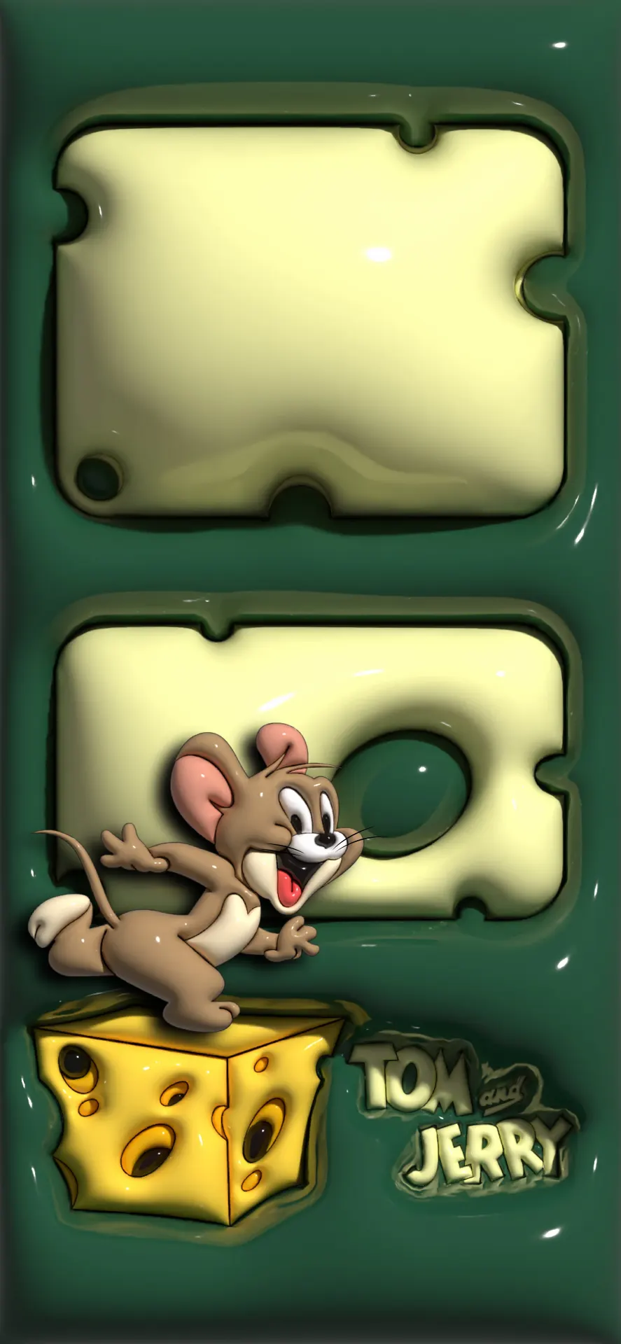 Excited Jerry Running on Cheese Wallpaper