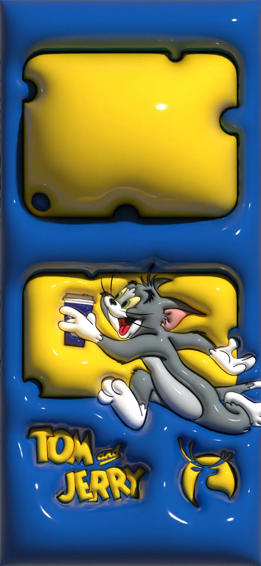 Tom Running with Luckin Coffee Yellow Blue Wallpaper