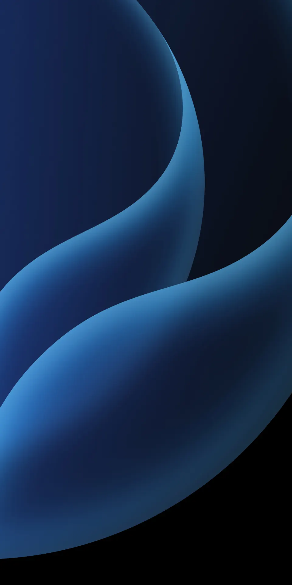 Dark Blue Abstract Flowing Waves Minimalist Wallpaper