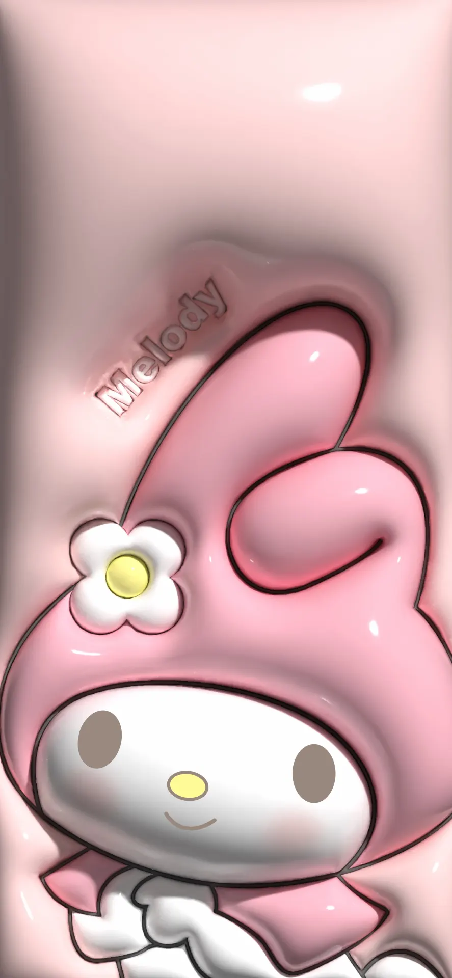 My Melody Pink Glossy 3D Cute Wallpaper